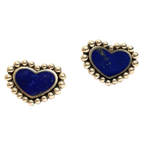 LAGOS Lapis Lazuli Maya Heart Stud Earrings - Picture 1 of 7
